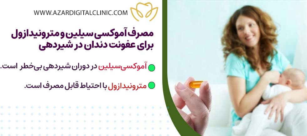 نحوه مصرف آموکسی سیلین و مترونیدازول برای عفونت دندان در شیردهی