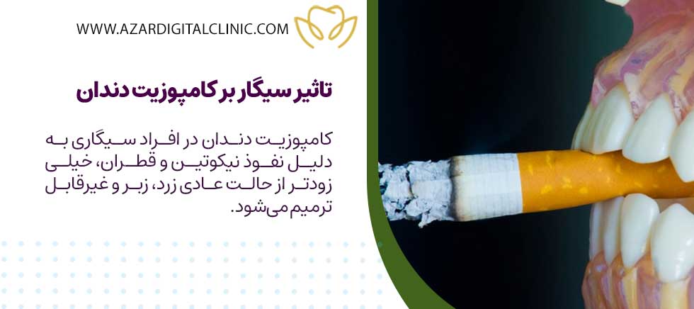 تاثیر سیگار بر کامپوزیت دندان 